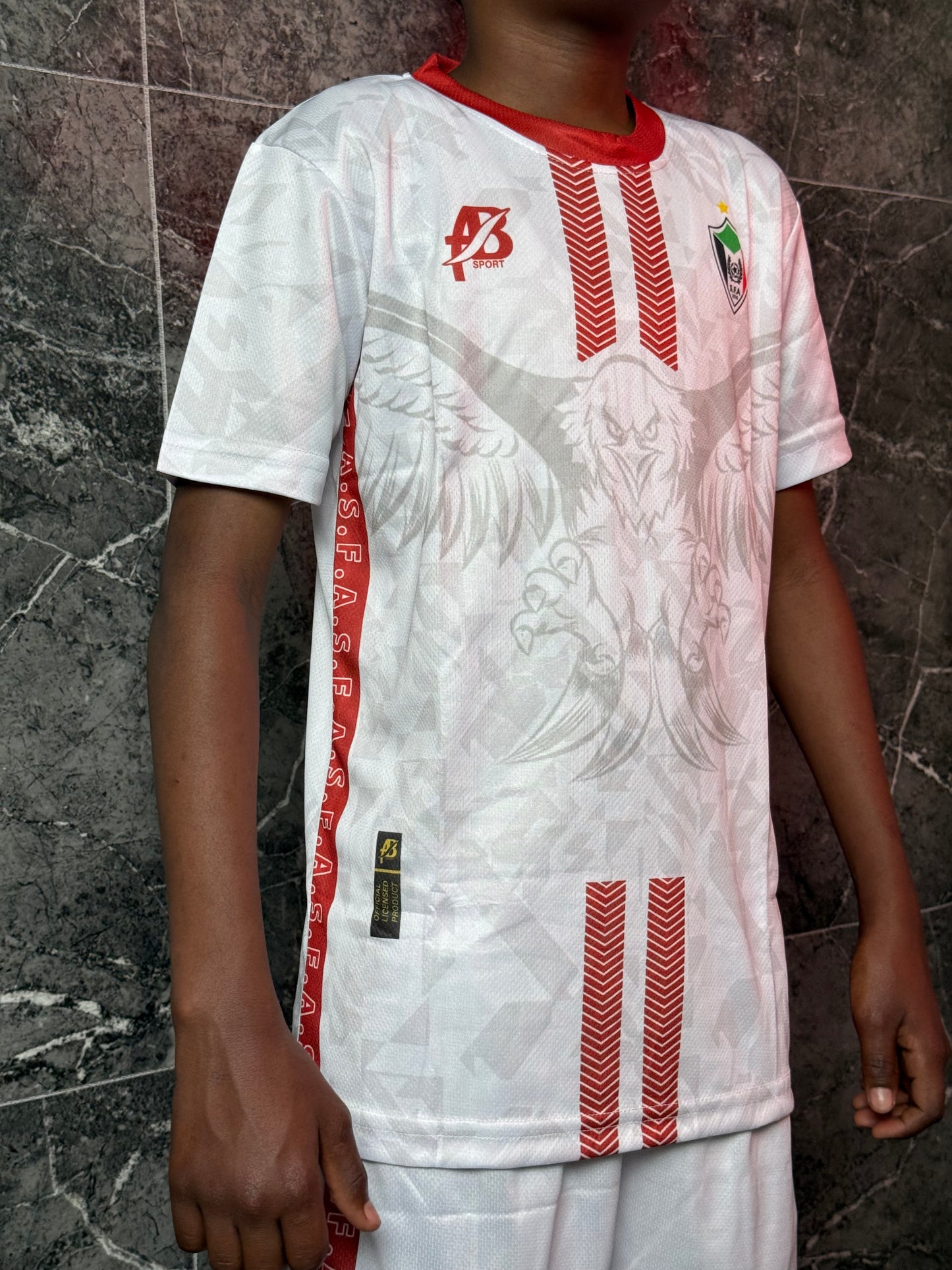Full Set Sudan National Team White Jersey 2025 - Kids Edition