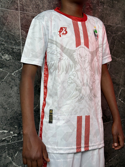 Full Set Sudan National Team White Jersey 2025 - Kids Edition