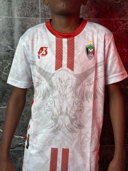 Full Set Sudan National Team White Jersey 2025 - Kids Edition
