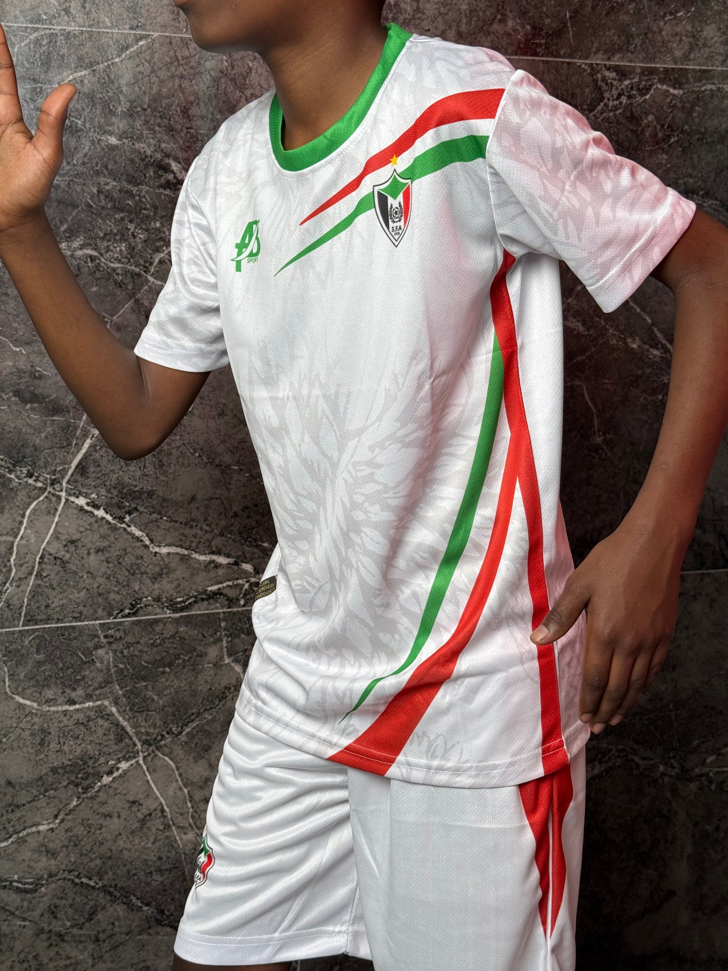 Full Set Sudan National Team White Jersey 2026 - Kids Edition - CR7 STORE