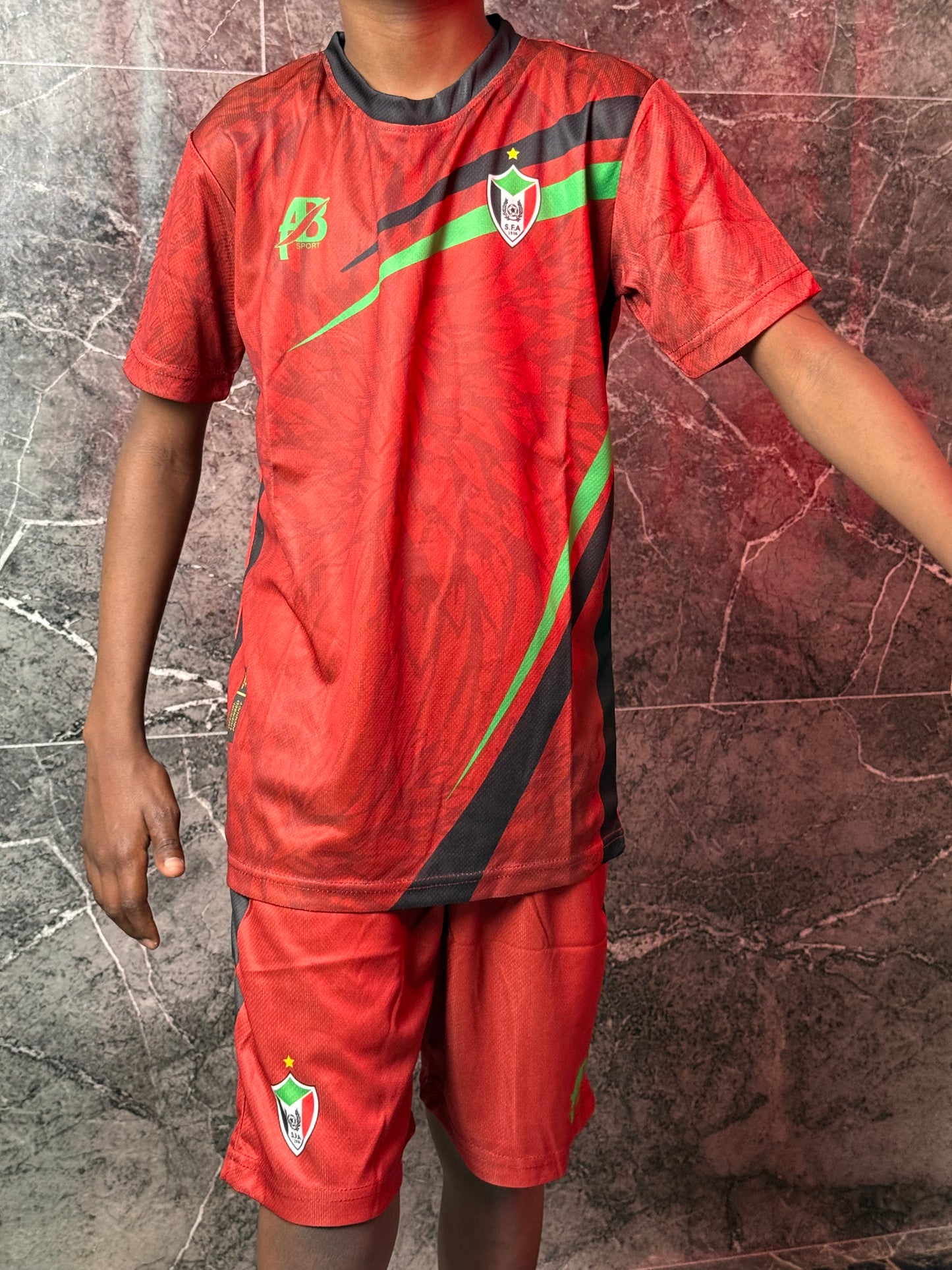 Full Set Sudan National Team Red Jersey - Kids Edition - CR7 STORE