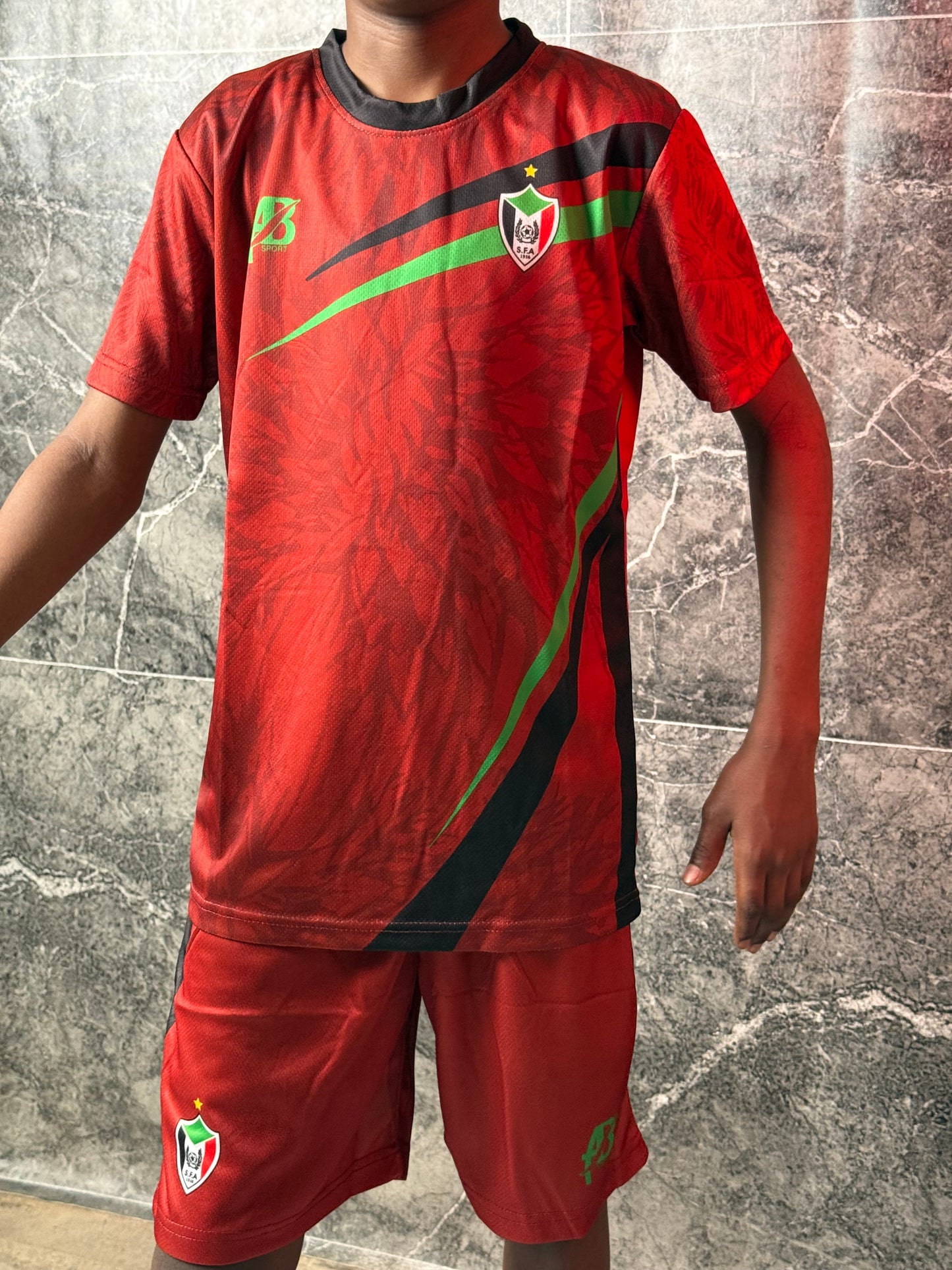 Full Set Sudan National Team Red Jersey - Kids Edition - CR7 STORE