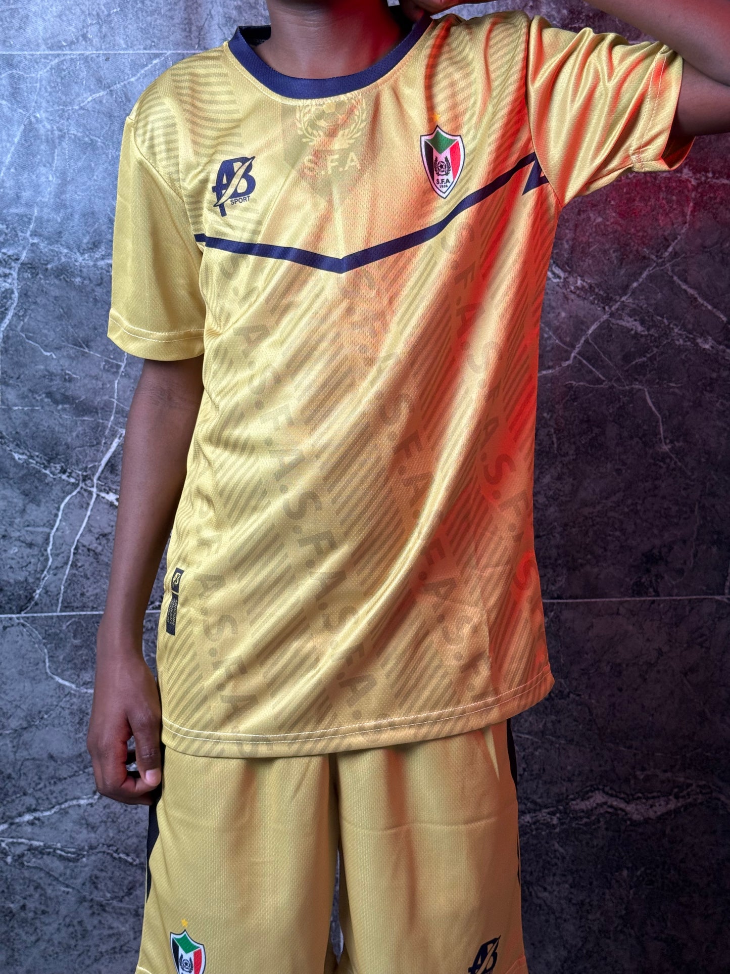Full Set Sudan National Team yellow Jersey 2025 - Kids Edition - CR7 STORE